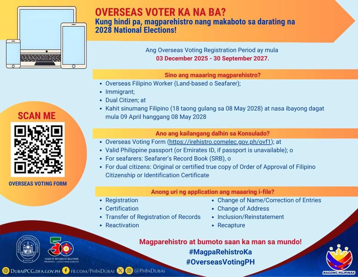 overseas voter registration procedure for filipinos in dubai philippine elections 2028