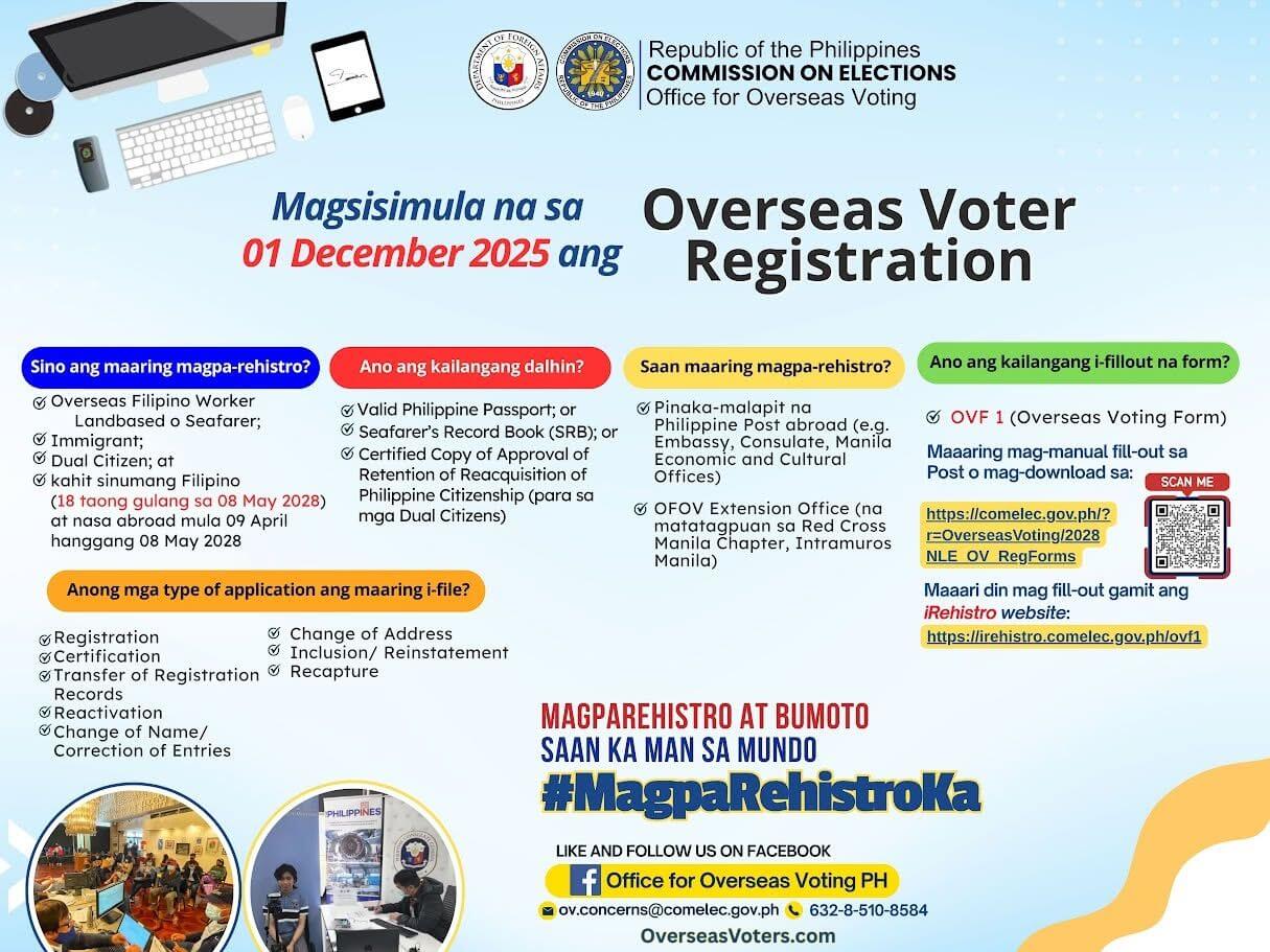 philippine overseas voting registration for philippine elections 2028
